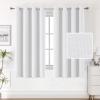 imageHVERSAILTEX 100 Blackout Linen Curtains Thermal Curtains for Living Room ampamp Bedroom Textured Burlap Curtains with Double Face Linen Grommet Top 52 x 84 Inch 2 Panels  Heather IvoryHeather White