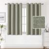 imageHVERSAILTEX 100 Blackout Linen Curtains Thermal Curtains for Living Room ampamp Bedroom Textured Burlap Curtains with Double Face Linen Grommet Top 52 x 84 Inch 2 Panels  Heather IvoryHeather Sage