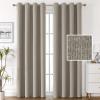 imageHVERSAILTEX 100 Blackout Linen Curtains Thermal Curtains for Living Room ampamp Bedroom Textured Burlap Curtains with Double Face Linen Grommet Top 52 x 84 Inch 2 Panels  Heather IvoryHeather Taupe