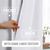 imageHVERSAILTEX 100 Blackout Linen Curtains Thermal Curtains for Living Room ampamp Bedroom Textured Burlap Curtains with Double Face Linen Grommet Top 52 x 84 Inch 2 Panels  Heather IvoryHeather White