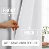 imageHVERSAILTEX 100 Blackout Linen Curtains Thermal Curtains for Living Room ampamp Bedroom Textured Burlap Curtains with Double Face Linen Grommet Top 52 x 84 Inch 2 Panels  Heather IvoryHeather White