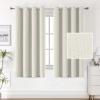 imageHVERSAILTEX 100 Blackout Linen Curtains Thermal Curtains for Living Room ampamp Bedroom Textured Burlap Curtains with Double Face Linen Grommet Top 52 x 84 Inch 2 Panels  Heather IvoryHeather Ivory