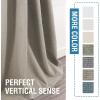 imageHVERSAILTEX 100 Blackout Linen Curtains Thermal Curtains for Living Room ampamp Bedroom Textured Burlap Curtains with Double Face Linen Grommet Top 52 x 84 Inch 2 Panels  Heather IvoryHeather Taupe