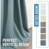 imageHVERSAILTEX 100 Blackout Linen Curtains Thermal Curtains for Living Room ampamp Bedroom Textured Burlap Curtains with Double Face Linen Grommet Top 52 x 84 Inch 2 Panels  Heather IvoryHeather Stone Blue