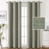imageHVERSAILTEX 100 Blackout Linen Curtains Thermal Curtains for Living Room ampamp Bedroom Textured Burlap Curtains with Double Face Linen Grommet Top 52 x 84 Inch 2 Panels  Heather IvoryHeather Sage