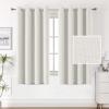 imageHVERSAILTEX 100 Blackout Linen Curtains Thermal Curtains for Living Room ampamp Bedroom Textured Burlap Curtains with Double Face Linen Grommet Top 52 x 84 Inch 2 Panels  Heather IvoryHeather Off White