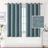 imageHVERSAILTEX 100 Blackout Linen Curtains Thermal Curtains for Living Room ampamp Bedroom Textured Burlap Curtains with Double Face Linen Grommet Top 52 x 84 Inch 2 Panels  Heather IvoryHeather Stone Blue