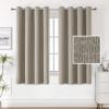 imageHVERSAILTEX 100 Blackout Linen Curtains Thermal Curtains for Living Room ampamp Bedroom Textured Burlap Curtains with Double Face Linen Grommet Top 52 x 84 Inch 2 Panels  Heather IvoryHeather Taupe