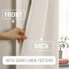 imageHVERSAILTEX 100 Blackout Linen Curtains Thermal Curtains for Living Room ampamp Bedroom Textured Burlap Curtains with Double Face Linen Grommet Top 52 x 84 Inch 2 Panels  Heather IvoryHeather Ivory