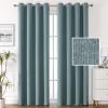 imageHVERSAILTEX 100 Blackout Linen Curtains Thermal Curtains for Living Room ampamp Bedroom Textured Burlap Curtains with Double Face Linen Grommet Top 52 x 84 Inch 2 Panels  Heather IvoryHeather Stone Blue