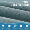 imageHVERSAILTEX 100 Blackout Linen Curtains Thermal Curtains for Living Room ampamp Bedroom Textured Burlap Curtains with Double Face Linen Grommet Top 52 x 84 Inch 2 Panels  Heather IvoryHeather Stone Blue