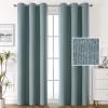 imageHVERSAILTEX 100 Blackout Linen Curtains Thermal Curtains for Living Room ampamp Bedroom Textured Burlap Curtains with Double Face Linen Grommet Top 52 x 84 Inch 2 Panels  Heather IvoryHeather Stone Blue
