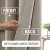imageHVERSAILTEX 100 Blackout Linen Curtains Thermal Curtains for Living Room ampamp Bedroom Textured Burlap Curtains with Double Face Linen Grommet Top 52 x 84 Inch 2 Panels  Heather IvoryHeather Taupe