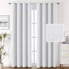 imageHVERSAILTEX 100 Blackout Linen Curtains Thermal Curtains for Living Room ampamp Bedroom Textured Burlap Curtains with Double Face Linen Grommet Top 52 x 84 Inch 2 Panels  Heather IvoryHeather White