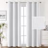 imageHVERSAILTEX 100 Blackout Linen Curtains Thermal Curtains for Living Room ampamp Bedroom Textured Burlap Curtains with Double Face Linen Grommet Top 52 x 84 Inch 2 Panels  Heather IvoryHeather White