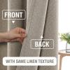 imageHVERSAILTEX 100 Blackout Linen Curtains Thermal Curtains for Living Room ampamp Bedroom Textured Burlap Curtains with Double Face Linen Grommet Top 52 x 84 Inch 2 Panels  Heather IvoryHeather Taupe