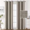 imageHVERSAILTEX 100 Blackout Linen Curtains Thermal Curtains for Living Room ampamp Bedroom Textured Burlap Curtains with Double Face Linen Grommet Top 52 x 84 Inch 2 Panels  Heather IvoryHeather Taupe