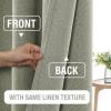 imageHVERSAILTEX 100 Blackout Linen Curtains Thermal Curtains for Living Room ampamp Bedroom Textured Burlap Curtains with Double Face Linen Grommet Top 52 x 84 Inch 2 Panels  Heather IvoryHeather Sage
