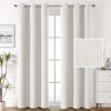 imageHVERSAILTEX 100 Blackout Linen Curtains Thermal Curtains for Living Room ampamp Bedroom Textured Burlap Curtains with Double Face Linen Grommet Top 52 x 84 Inch 2 Panels  Heather IvoryHeather Off White