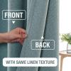 imageHVERSAILTEX 100 Blackout Linen Curtains Thermal Curtains for Living Room ampamp Bedroom Textured Burlap Curtains with Double Face Linen Grommet Top 52 x 84 Inch 2 Panels  Heather IvoryHeather Stone Blue