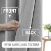 imageHVERSAILTEX 100 Blackout Linen Curtains Thermal Curtains for Living Room ampamp Bedroom Textured Burlap Curtains with Double Face Linen Grommet Top 52 x 84 Inch 2 Panels  Heather IvoryHeather Grey