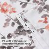 imageHVERSAILTEX Blackout Tie Up Curtain  Thermal Insulated Balloon for Small Window Adjustable Kitchen Rod Pocket Panel 42quot W x 45quot L Floral Pattern in Grey and SageGreyCoral