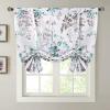imageHVERSAILTEX Blackout Tie Up Curtain  Thermal Insulated Balloon for Small Window Adjustable Kitchen Rod Pocket Panel 42quot W x 45quot L Floral Pattern in Grey and SageGreyTurquoise