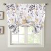 imageHVERSAILTEX Blackout Tie Up Curtain  Thermal Insulated Balloon for Small Window Adjustable Kitchen Rod Pocket Panel 42quot W x 45quot L Floral Pattern in Grey and SageGreyYellow