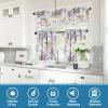 imageHVERSAILTEX Blackout Tie Up Curtain  Thermal Insulated Balloon for Small Window Adjustable Kitchen Rod Pocket Panel 42quot W x 45quot L Floral Pattern in Grey and SageGreyYellow