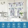 imageHVERSAILTEX Blackout Tie Up Curtain  Thermal Insulated Balloon for Small Window Adjustable Kitchen Rod Pocket Panel 42quot W x 45quot L Floral Pattern in Grey and SageGreyTurquoise