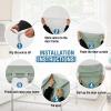 imageHVERSAILTEX French Door Curtains Linen Textured Privacy Door Blinds Kitchen Window Curtain Waterproof 26 X 40 Inch Room Darkening Curtains for Glass Door Tie Up Shade 1 Panel Heather Storm BlueHeather Sage
