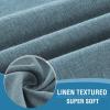 imageHVERSAILTEX French Door Curtains Linen Textured Privacy Door Blinds Kitchen Window Curtain Waterproof 26 X 40 Inch Room Darkening Curtains for Glass Door Tie Up Shade 1 Panel Heather Storm BlueHeather Stone Blue