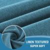 imageHVERSAILTEX French Door Curtains Linen Textured Privacy Door Blinds Kitchen Window Curtain Waterproof 26 X 40 Inch Room Darkening Curtains for Glass Door Tie Up Shade 1 Panel Heather Storm BlueHeather Storm Blue