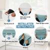 imageHVERSAILTEX French Door Curtains Linen Textured Privacy Door Blinds Kitchen Window Curtain Waterproof 26 X 40 Inch Room Darkening Curtains for Glass Door Tie Up Shade 1 Panel Heather Storm BlueHeather Aqua