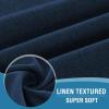 imageHVERSAILTEX French Door Curtains Linen Textured Privacy Door Blinds Kitchen Window Curtain Waterproof 26 X 40 Inch Room Darkening Curtains for Glass Door Tie Up Shade 1 Panel Heather Storm BlueHeather Navy