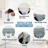 imageHVERSAILTEX French Door Curtains Linen Textured Privacy Door Blinds Kitchen Window Curtain Waterproof 26 X 40 Inch Room Darkening Curtains for Glass Door Tie Up Shade 1 Panel Heather Storm BlueHeather Aqua Gray