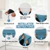 imageHVERSAILTEX French Door Curtains Linen Textured Privacy Door Blinds Kitchen Window Curtain Waterproof 26 X 40 Inch Room Darkening Curtains for Glass Door Tie Up Shade 1 Panel Heather Storm BlueHeather Storm Blue