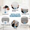 imageHVERSAILTEX French Door Curtains Linen Textured Privacy Door Blinds Kitchen Window Curtain Waterproof 26 X 40 Inch Room Darkening Curtains for Glass Door Tie Up Shade 1 Panel Heather Storm BlueHeather Grey