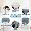 imageHVERSAILTEX French Door Curtains Linen Textured Privacy Door Blinds Kitchen Window Curtain Waterproof 26 X 40 Inch Room Darkening Curtains for Glass Door Tie Up Shade 1 Panel Heather Storm BlueHeather Stone Blue