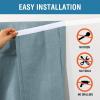 imageHVERSAILTEX French Door Curtains Linen Textured Privacy Door Blinds Kitchen Window Curtain Waterproof 26 X 40 Inch Room Darkening Curtains for Glass Door Tie Up Shade 1 Panel Heather Storm BlueHeather Stone Blue