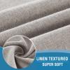 imageHVERSAILTEX French Door Curtains Linen Textured Privacy Door Blinds Kitchen Window Curtain Waterproof 26 X 40 Inch Room Darkening Curtains for Glass Door Tie Up Shade 1 Panel Heather Storm BlueHeather Taupe