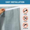 imageHVERSAILTEX French Door Curtains Linen Textured Privacy Door Blinds Kitchen Window Curtain Waterproof 26 X 40 Inch Room Darkening Curtains for Glass Door Tie Up Shade 1 Panel Heather Storm BlueHeather Aqua Gray