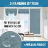 imageHVERSAILTEX French Door Curtains Linen Textured Privacy Door Blinds Kitchen Window Curtain Waterproof 26 X 40 Inch Room Darkening Curtains for Glass Door Tie Up Shade 1 Panel Heather Storm BlueHeather Stone Blue