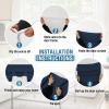 imageHVERSAILTEX French Door Curtains Linen Textured Privacy Door Blinds Kitchen Window Curtain Waterproof 26 X 40 Inch Room Darkening Curtains for Glass Door Tie Up Shade 1 Panel Heather Storm BlueHeather Navy