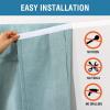 imageHVERSAILTEX French Door Curtains Linen Textured Privacy Door Blinds Kitchen Window Curtain Waterproof 26 X 40 Inch Room Darkening Curtains for Glass Door Tie Up Shade 1 Panel Heather Storm BlueHeather Aqua