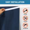imageHVERSAILTEX French Door Curtains Linen Textured Privacy Door Blinds Kitchen Window Curtain Waterproof 26 X 40 Inch Room Darkening Curtains for Glass Door Tie Up Shade 1 Panel Heather Storm BlueHeather Navy