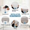imageHVERSAILTEX French Door Curtains Linen Textured Privacy Door Blinds Kitchen Window Curtain Waterproof 26 X 40 Inch Room Darkening Curtains for Glass Door Tie Up Shade 1 Panel Heather Storm BlueHeather Taupe
