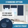 imageHVERSAILTEX French Door Curtains Linen Textured Privacy Door Blinds Kitchen Window Curtain Waterproof 26 X 40 Inch Room Darkening Curtains for Glass Door Tie Up Shade 1 Panel Heather Storm BlueHeather Navy