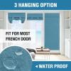 imageHVERSAILTEX French Door Curtains Linen Textured Privacy Door Blinds Kitchen Window Curtain Waterproof 26 X 40 Inch Room Darkening Curtains for Glass Door Tie Up Shade 1 Panel Heather Storm BlueHeather Storm Blue