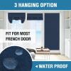 imageHVERSAILTEX French Door Curtains Linen Textured Privacy Door Blinds Kitchen Window Curtain Waterproof 26 X 40 Inch Room Darkening Curtains for Glass Door Tie Up Shade 1 Panel Heather Storm BlueHeather Navy